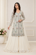 Front-Slit Long Kurti with Flared Gharara Skirt