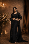 Midnight Elegance Saree Gown