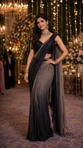 Elegant Black Shaded Designer Saree