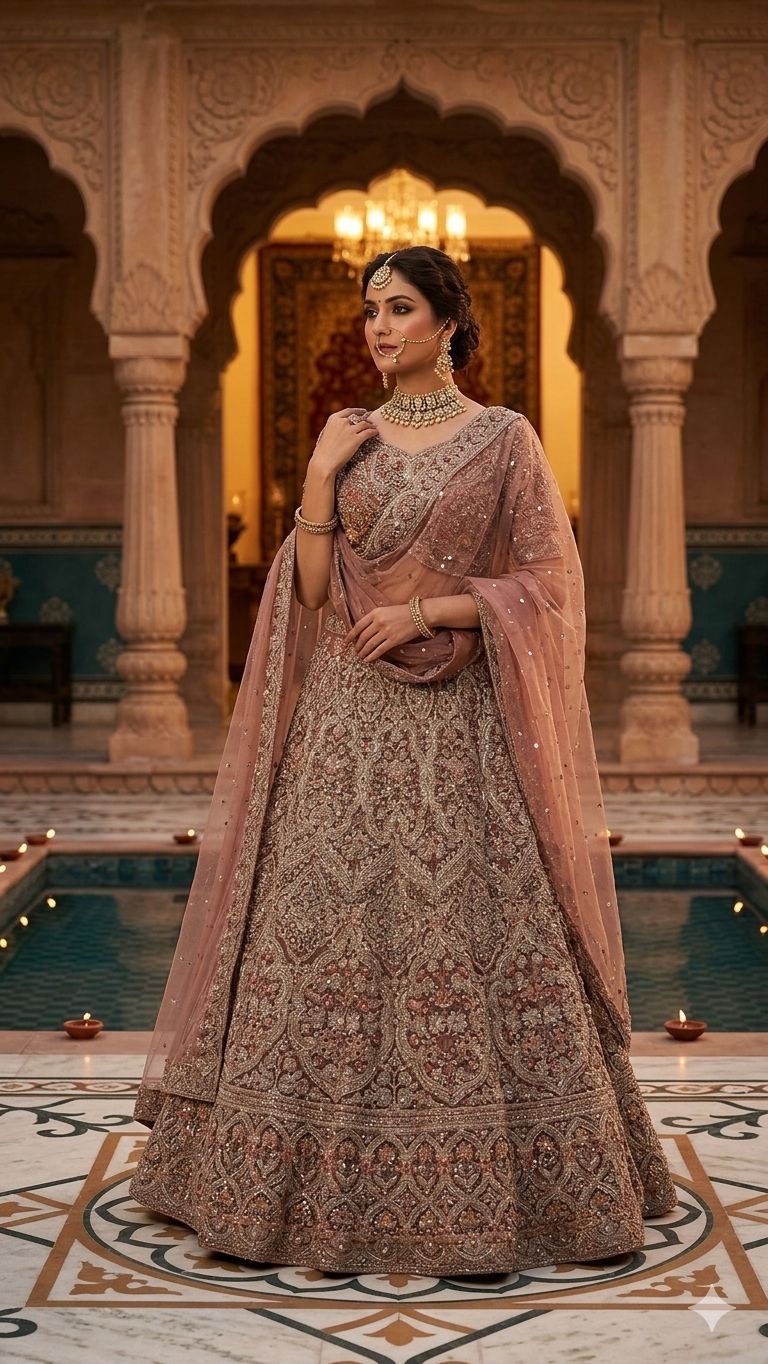 Champagne Royale Wedding Lehenga