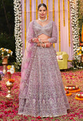 Lilac Pink Crystal Embellished Bridal Lehenga