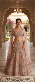 Blush Pink Heritage Bridal Lehenga Set