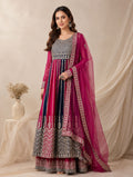 Royal Magenta & Midnight Navy Embroidered Anarkali