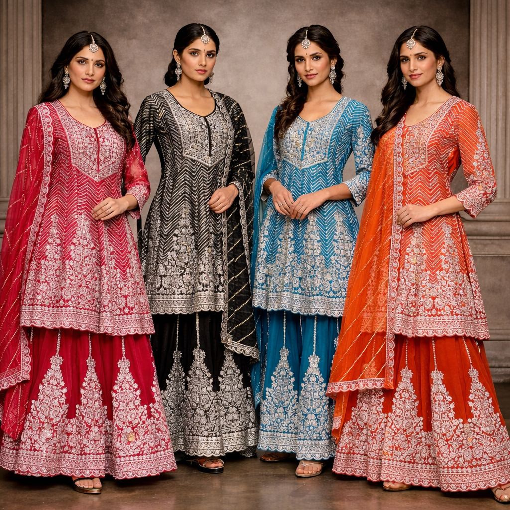 Royal Zari Embroidered Sharara Set